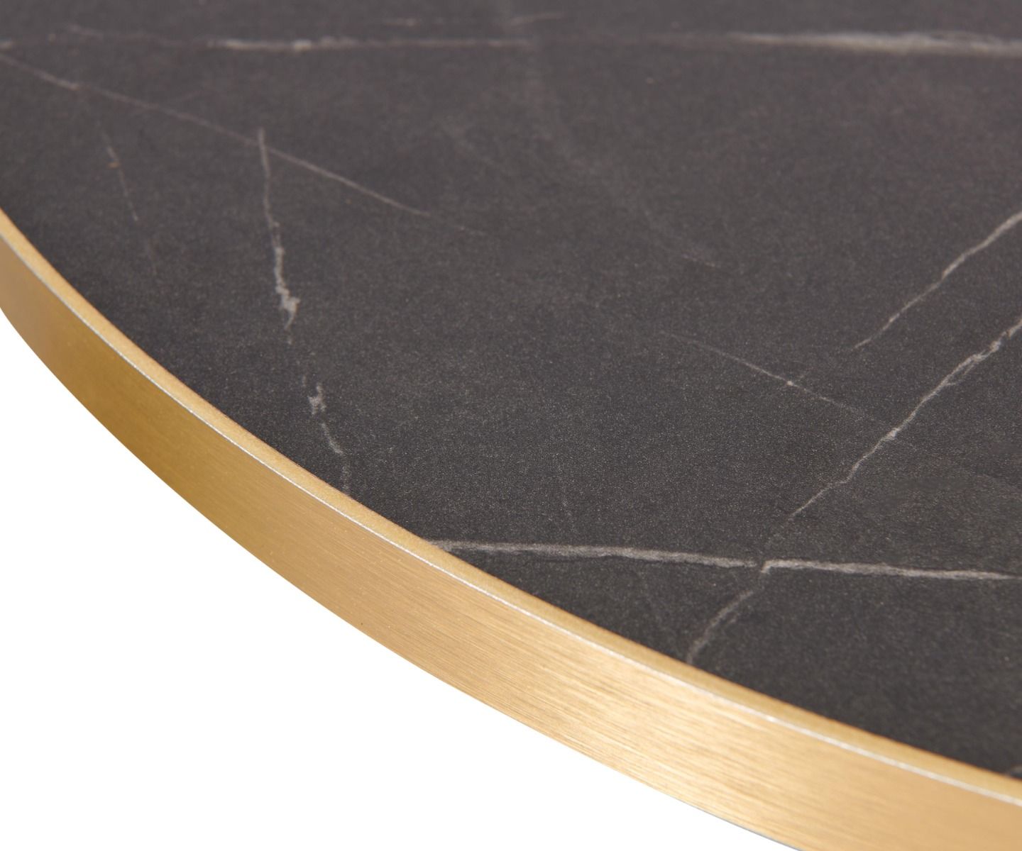 Black Pietra - Gold edge Laminate Restaurant Table Top - 25mm