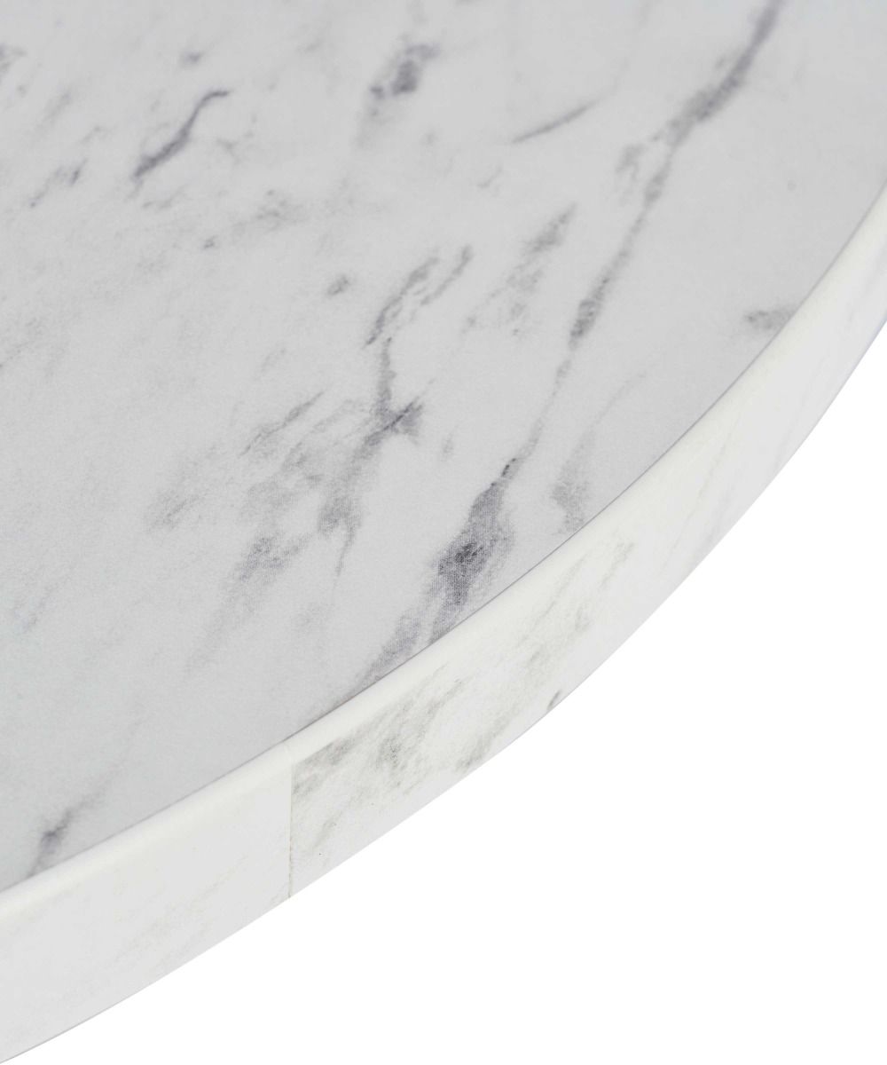 White Marble Effect Laminate Restaurant Table Top - 25mm