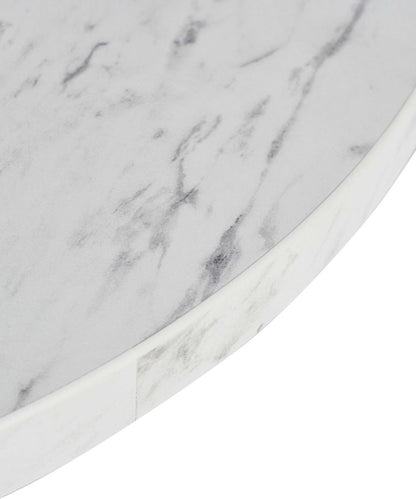 White Marble Effect Laminate Restaurant Table Top - 25mm