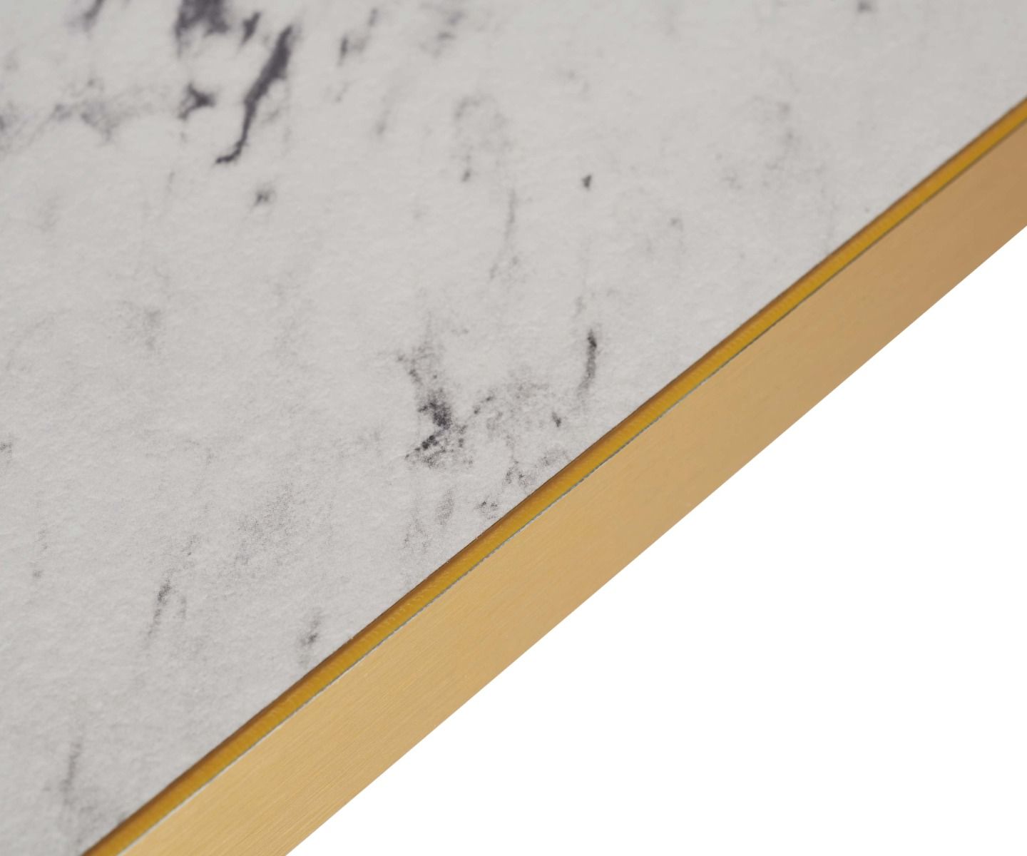 White Marble Effect - Gold Effect Laminate Restaurant Table Top - 25mm